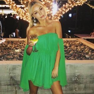 Michael Costello x PrettyLittleThing size XS long sleeve green fairy Dress🧚♀️